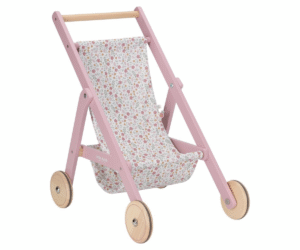 Puidust nukukäru Little Dutch Soft Flowers mustriga, vaade eest.