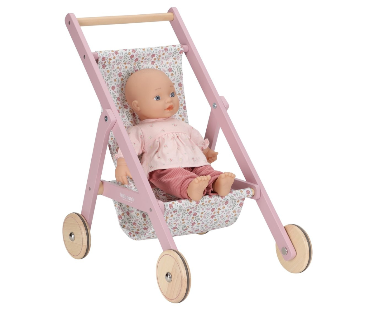 Käru tagantvaade, Soft Flowers kangamustriga korv selgelt näha.