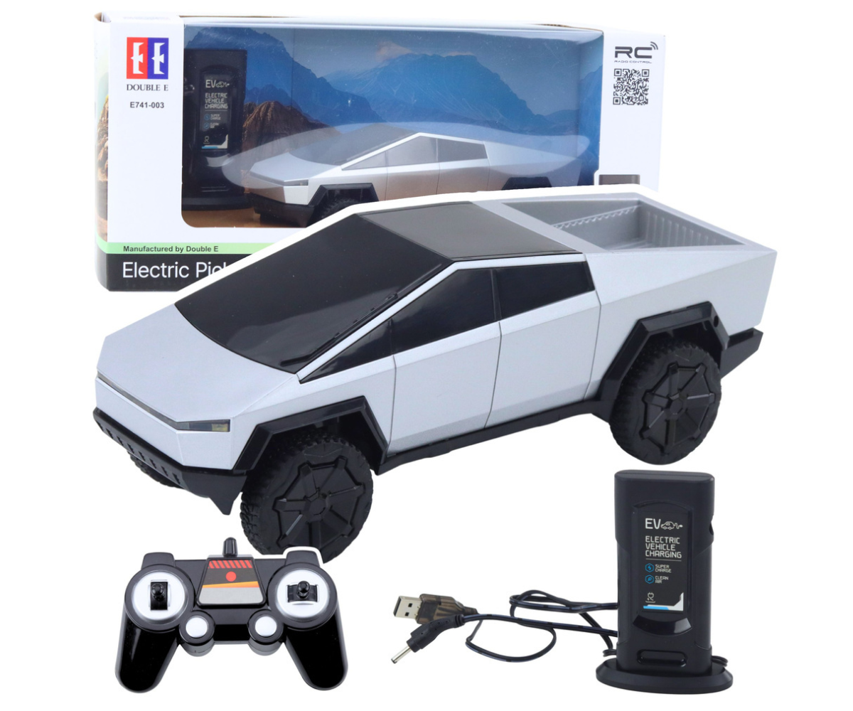 Hõbedane RC Pick-up auto LED-esituledega futuristlikus stiilis