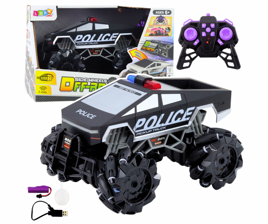 RC politsei Off-road auto suitsuefekti ja LED-tuledega must-valges disainis