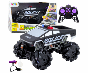RC politsei Off-road auto suitsuefekti ja LED-tuledega must-valges disainis