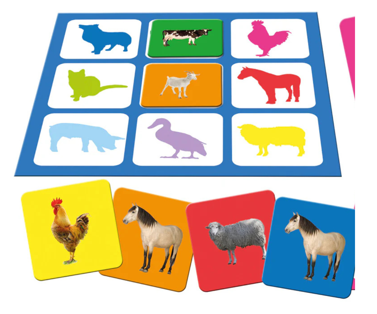 Neli lototahvlit farmiloomade piltidega