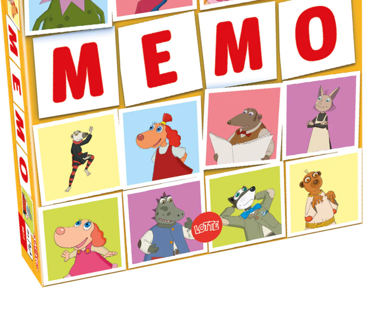Memo Lotte lauamängu karp koos Lotte tegelaste piltidega