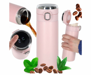 Roosa termostass LED-temperatuuri näidikuga kaanel.