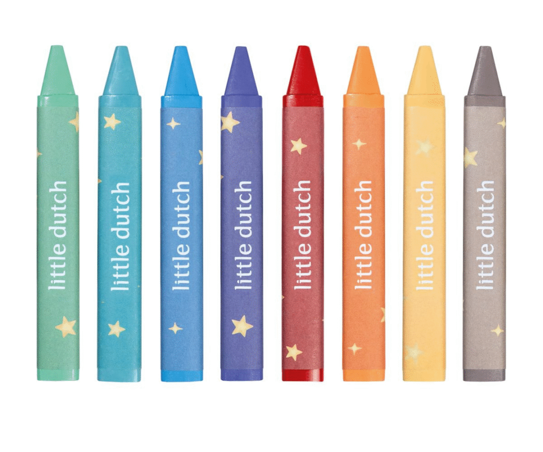 Jim & Friends Little Dutch vahakriitide komplekt pastelltoonides pakendis.