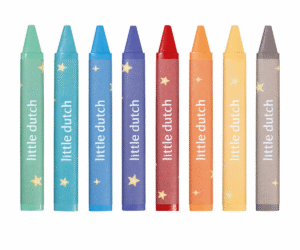 Jim & Friends Little Dutch vahakriitide komplekt pastelltoonides pakendis.