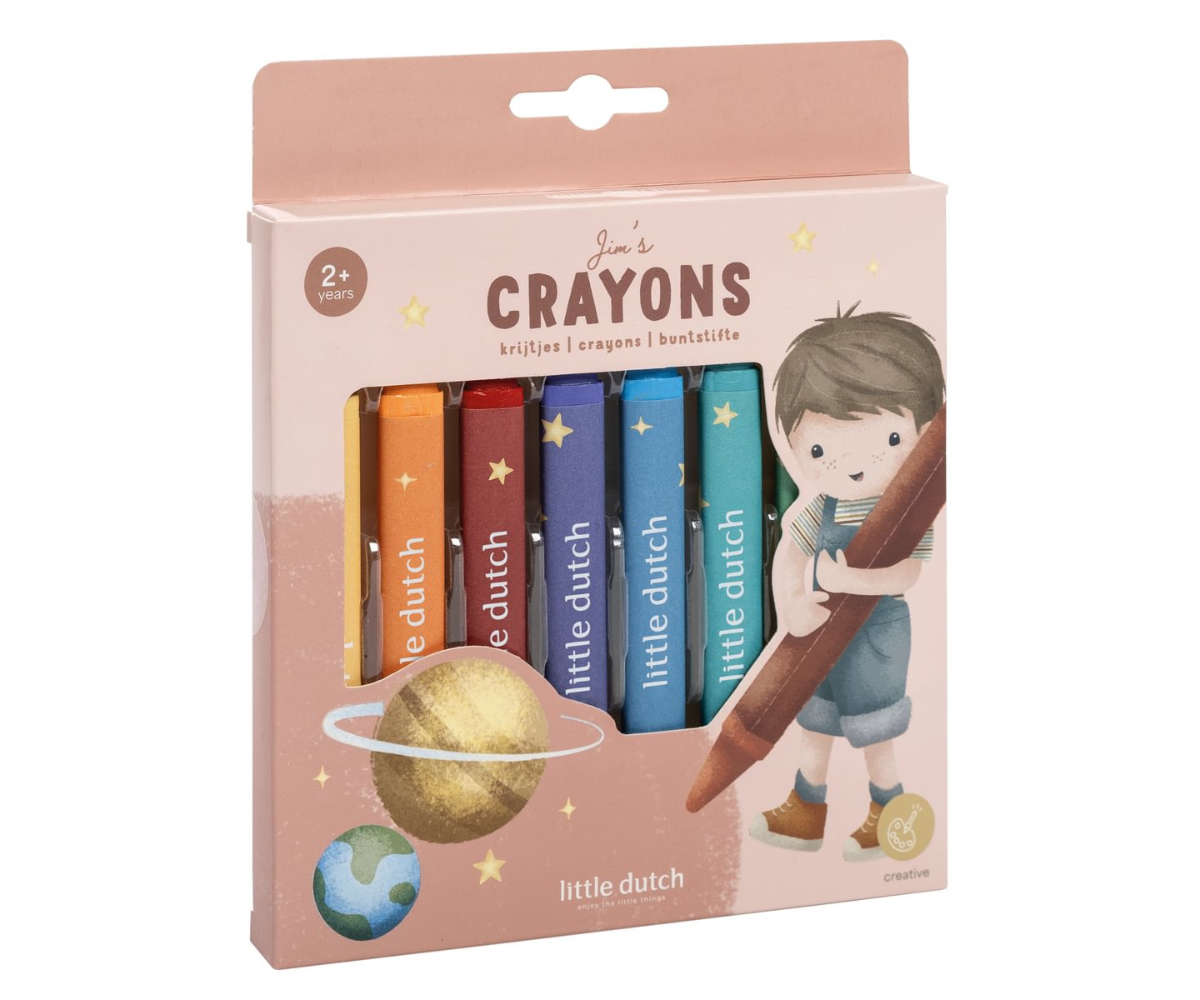 Kolmnurkse kujuga vahakriitide lähipilt, sobilikud väikestele kätele.