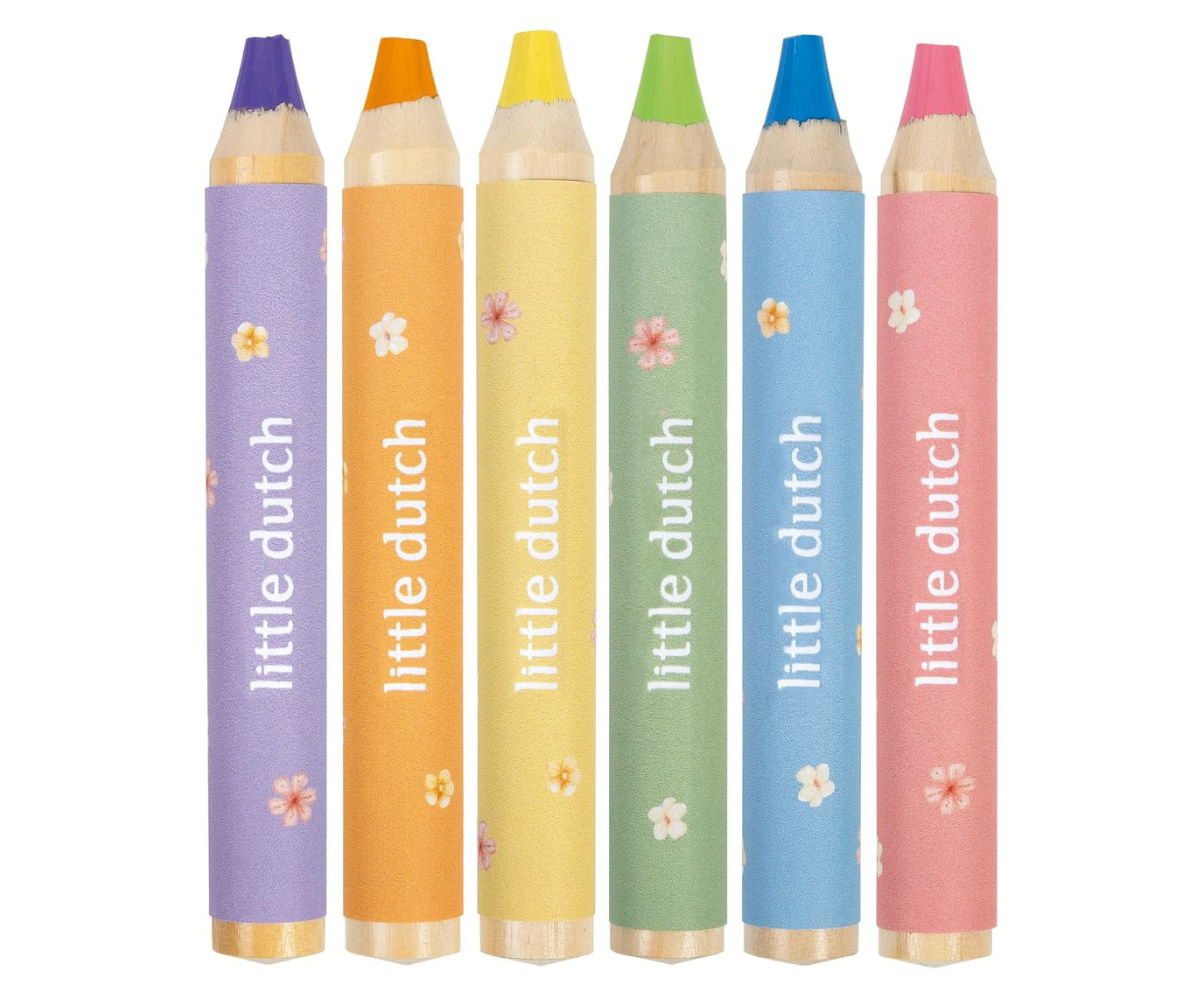 Little Dutch Rosa & Friends värvipliiatsite komplekt kuues pastelses toonis