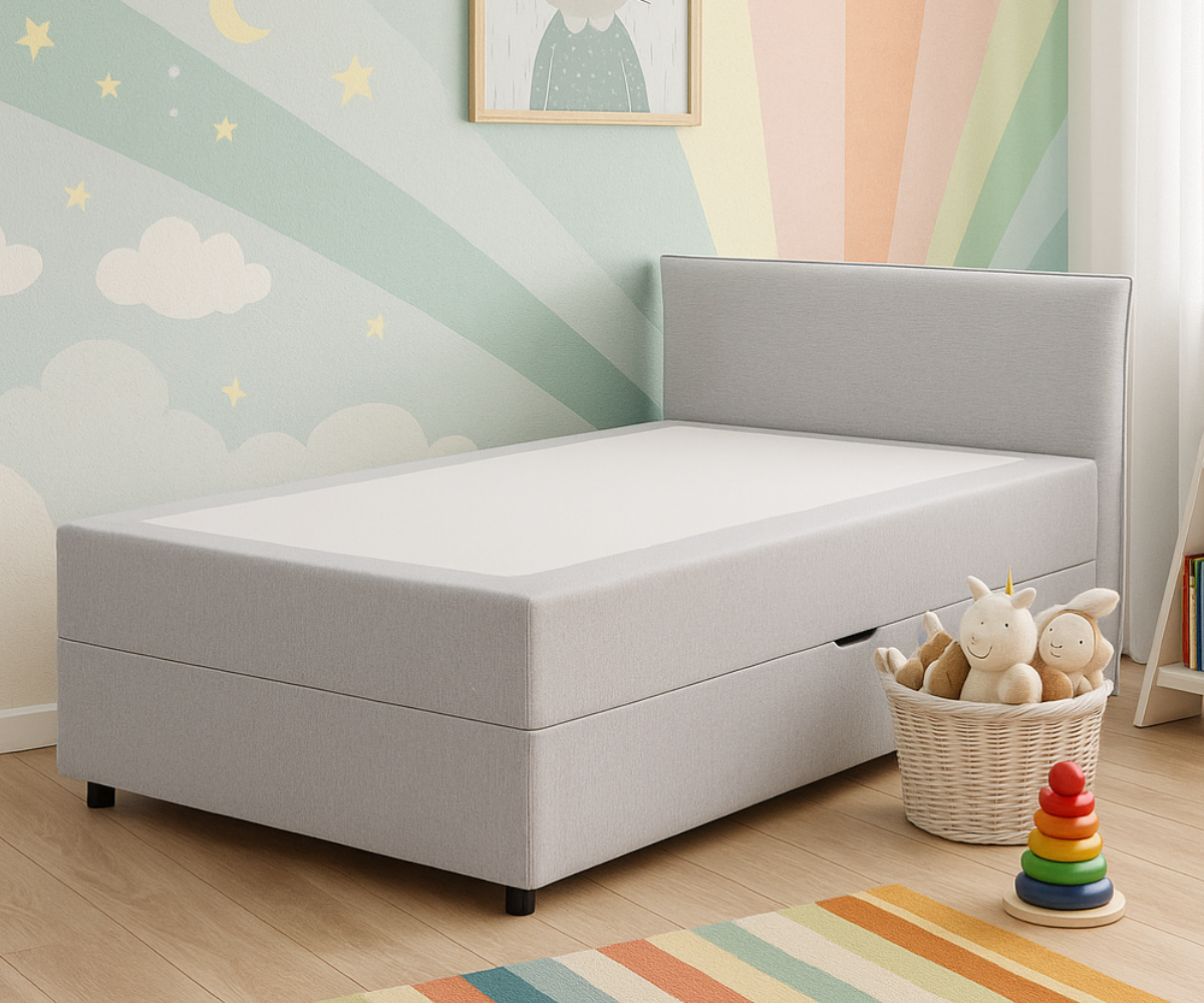 Roosa panipaigaga voodi teismelisele – Blue STORAGE kušett 120x200 cm