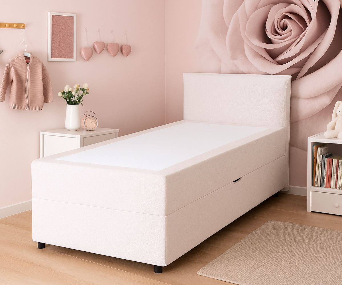 Blue STORAGE voodi teismelisele avatud panipaigaga ja pocket-vedrustusega madratsiga