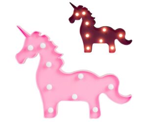 Öölamp Ükssarvik Nukido 740922, roosa ja must ükssarvik koos valgetega.