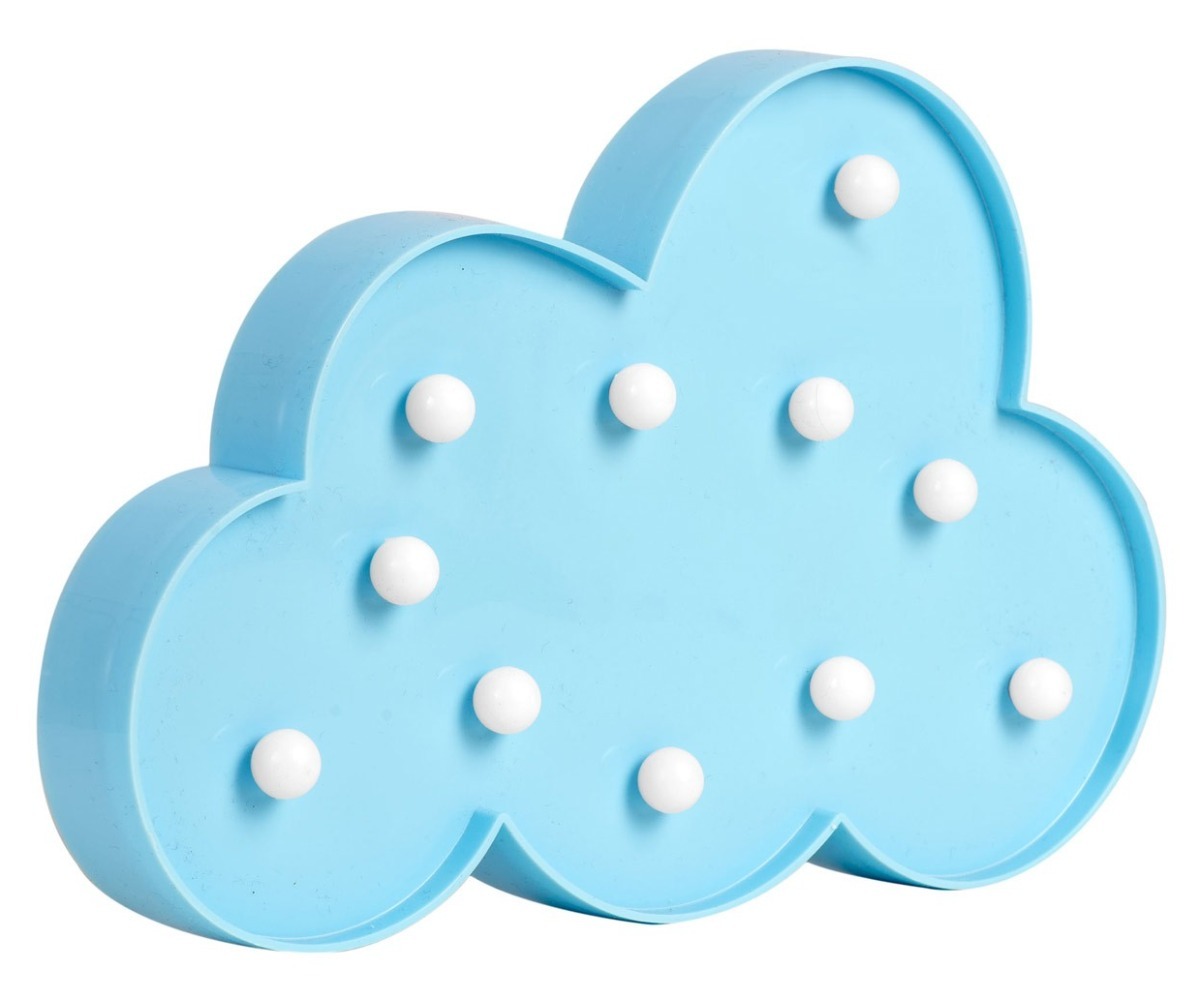 Öölamp Pilv Nukido 740923, sinine pilv, mida kaunistavad valged tuled.