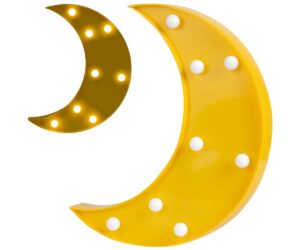 Öölamp Kuu Nukido 740920 kollane kuu kujuline öölamp, valgustatud valgusdetailidega