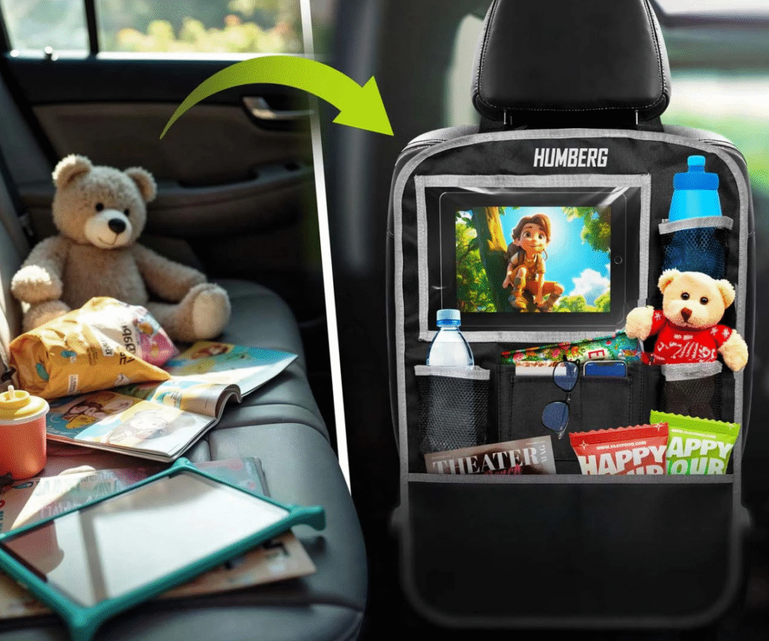 Tahvelarvuti taskuga Humberg HM-992 korraldaja koos täidetud taskutega