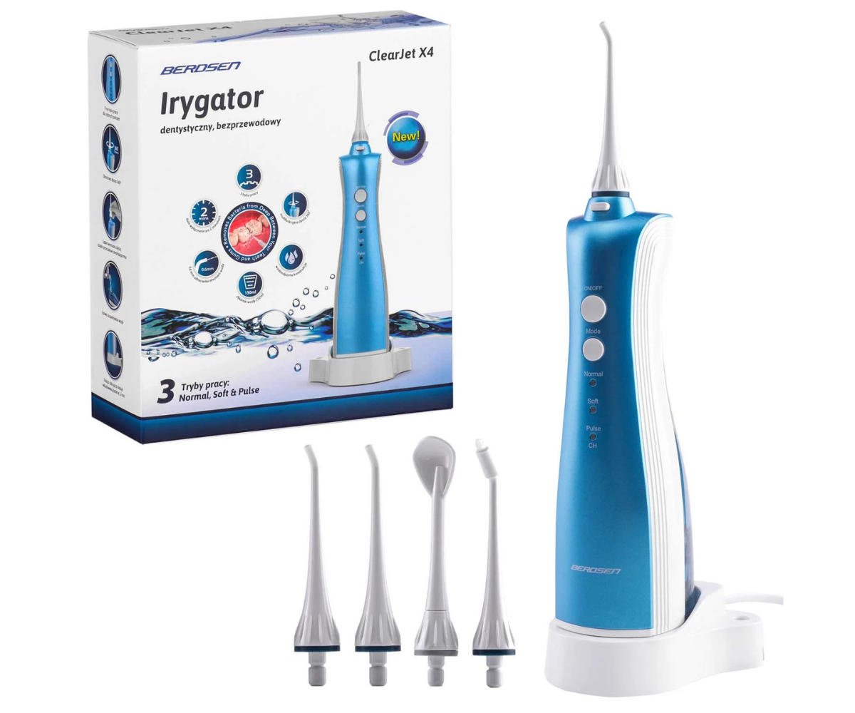 Berdsen ClearJet X4 juhtmeta hambairrigaator valgel taustal