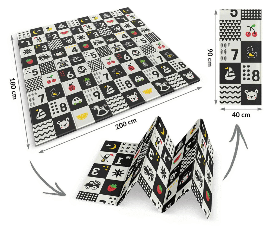 Vahtmatt numbritega – lapsele turvaline mängu- ja roomamispind.