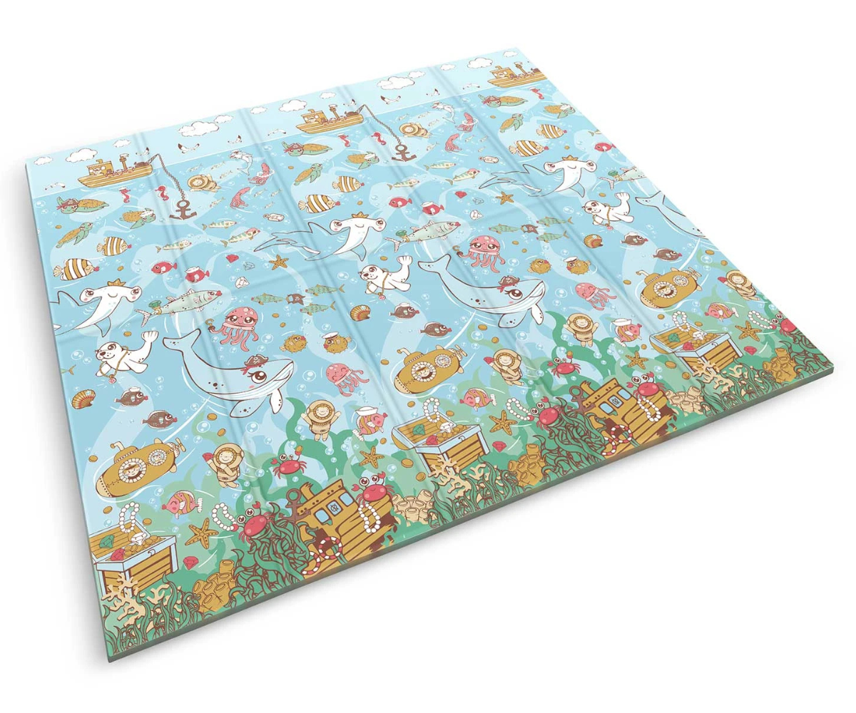 Kokkuvolditud Nukido mängumatt kompaktse hoiustamise jaoks