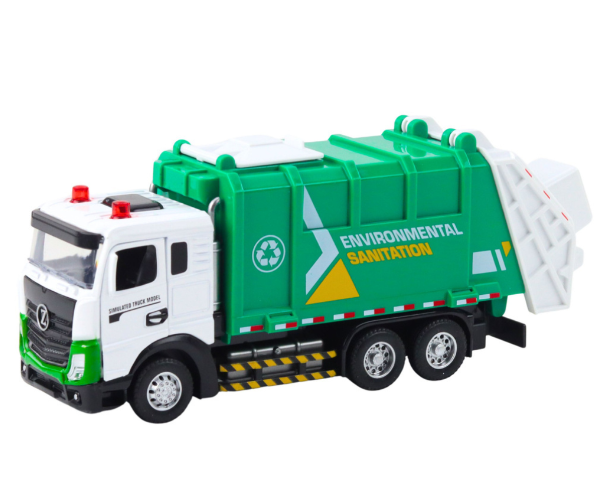 Prügiauto avatud ustega, näidates detailset sõiduki sisemust.