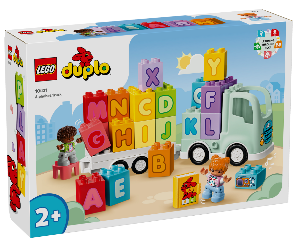 LEGO DUPLO Tähestikauto 10421 komplekt kõigi tähtklotside ja tegelastega.