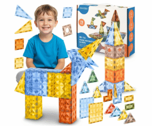 Ricokids Ükssarvik 78-osalise magnetklotside komplekti värvilised detailid.