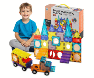 Värvilised 71-osalised DIGE magnetklotsid koos veoautoga.