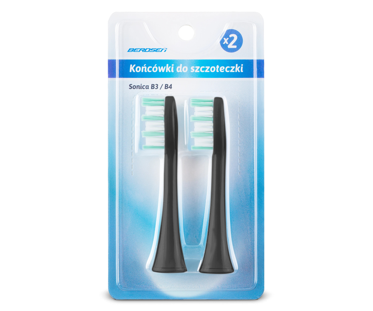Berdsen Sonica B3 ja B4 sonic-hambaharja otsikud, 2tk – must komplekt