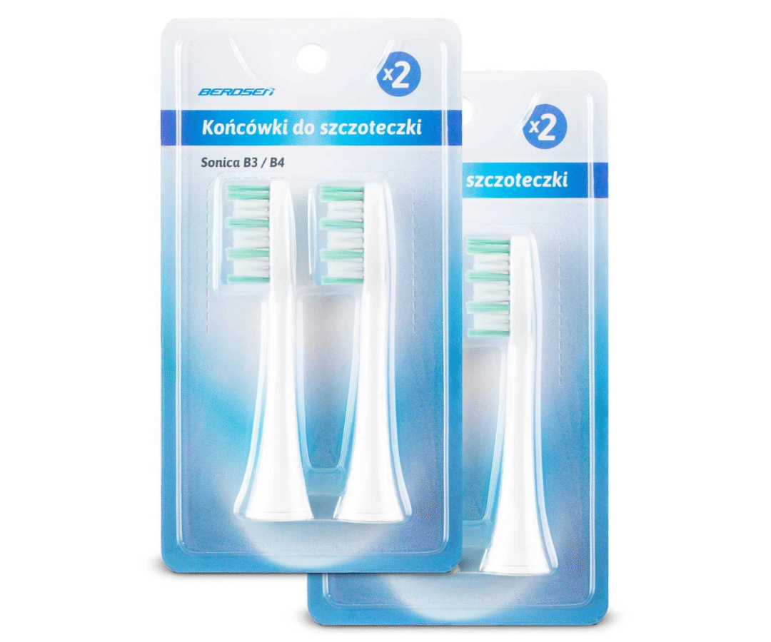 Berdsen Sonica B3 ja B4 sonic-hambaharja otsikud, 4 tk – valge komplekt
