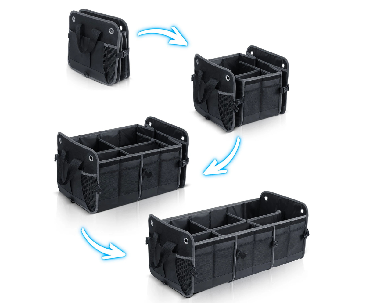 Humberg HM-991 pakiruumi korraldaja avatud kujul mitme sektsiooniga.