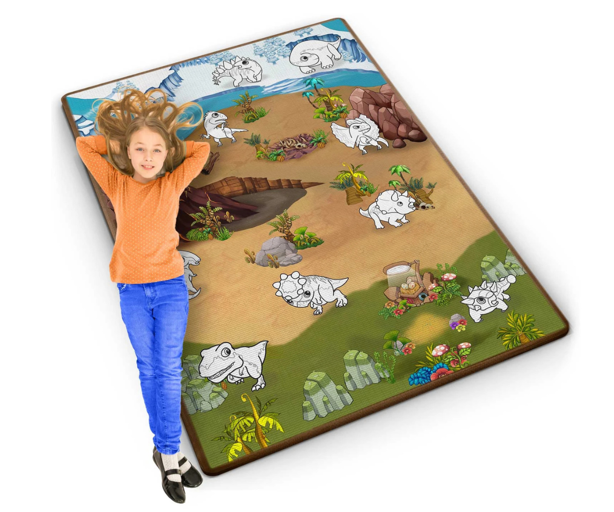 Ricokids dinosauruste teemaline värvimismatt, millele laps joonistab kaasasolevate markeritega.