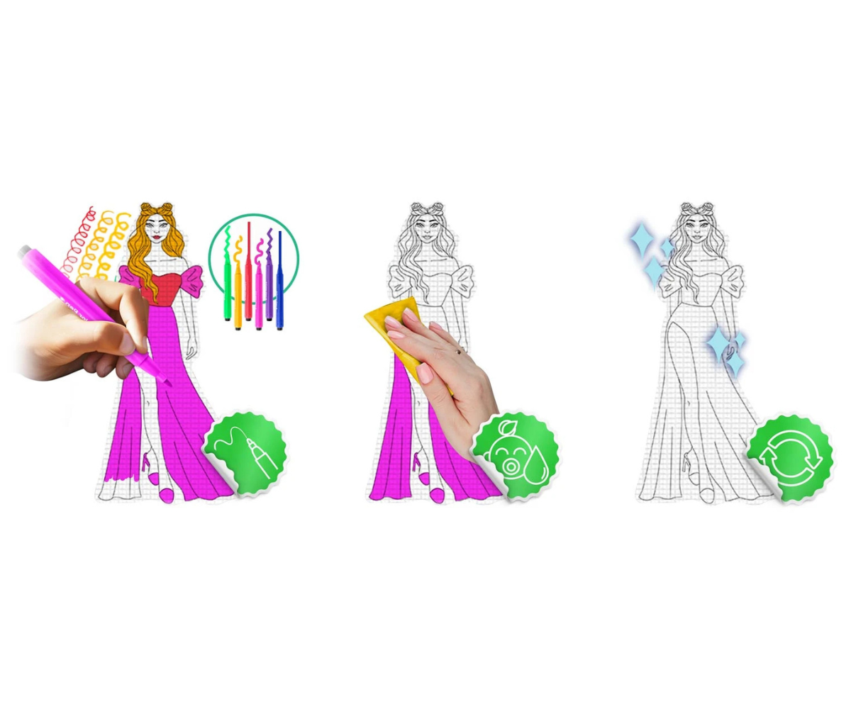 Ricokidsi roosa värvimismatt on rullina kokku pandud, valmis hoiustamiseks või transportimiseks.