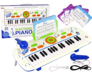 Süntesaator lastele sinine, millel on USB ja MP3 tugi ning erinevad helifunktsioonid.