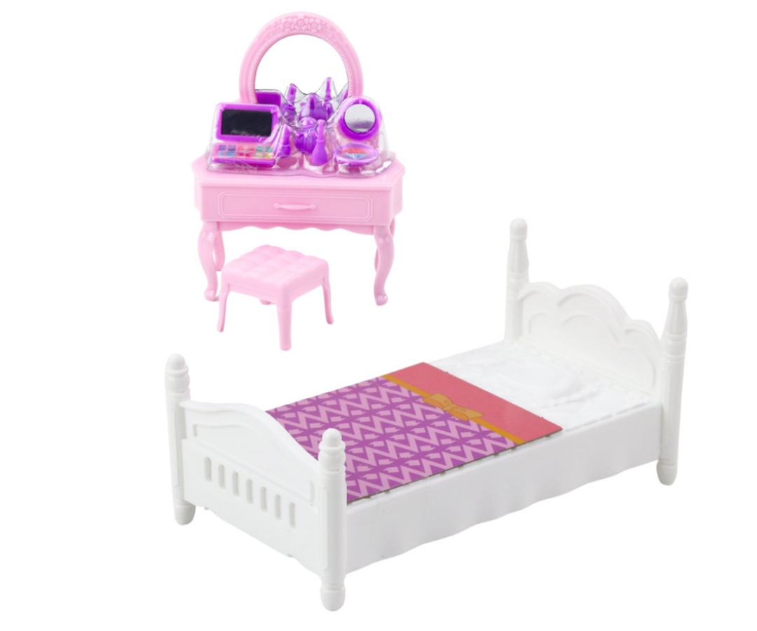Nuku tualettlaud peegliga ja taburetiga – stiilimängud lastele