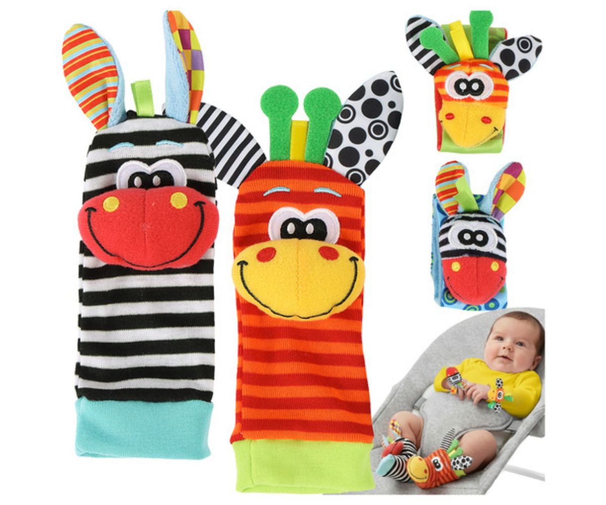 Kruzzel beebi kõristite komplekt kätele ja jalgadele, 4-osaline komplekt.