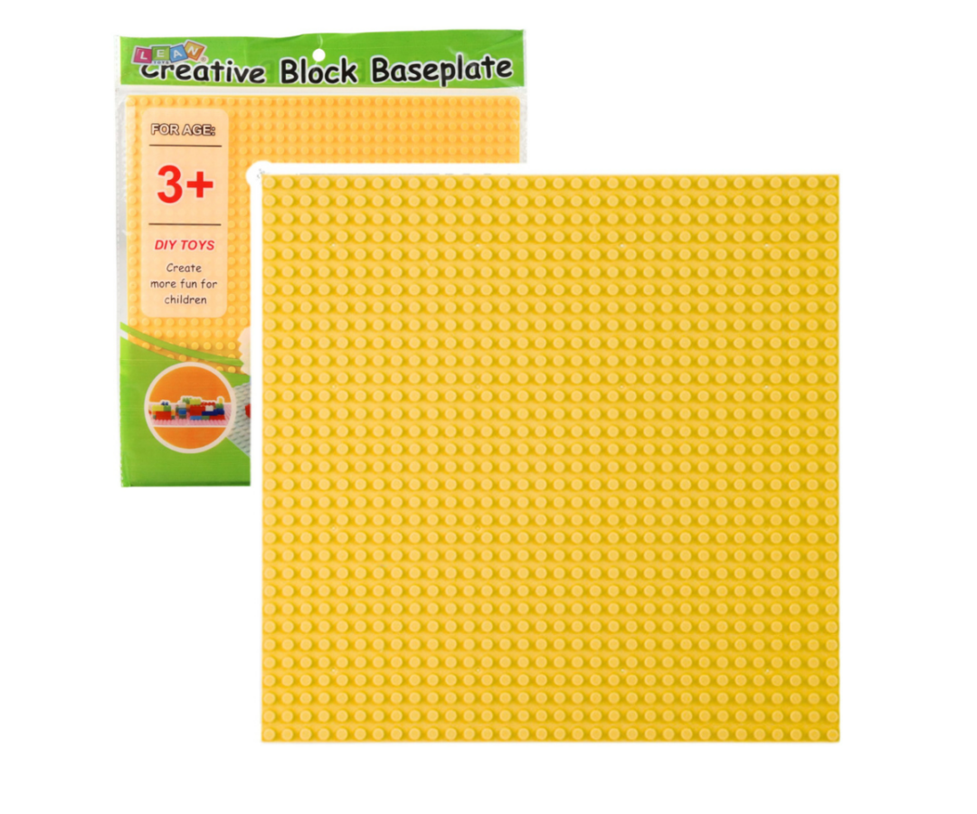 Ehitusklotside plaat 25,5×25,5cm – kollane