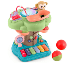 Hariv puukujuline mänguasi Ricokids värviliste LED-tuledega