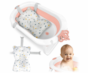 Kokkupandav beebivann Ricokids RK-286 valge-roosa värvitoonis