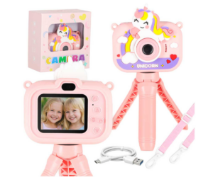 Laste digikaamera alusega Unicorn - roosa