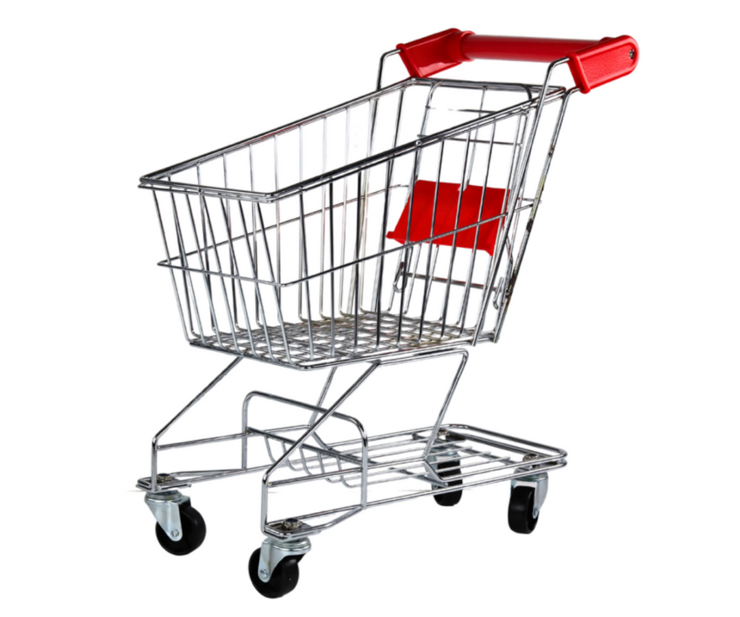 Suur laste ostukäru nukuistmega rollimängudeks