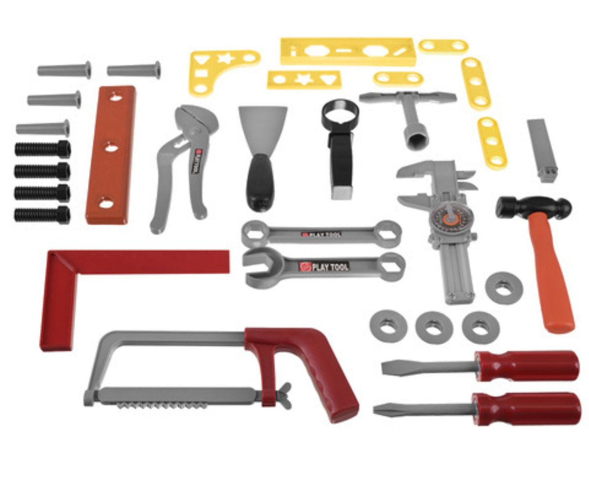 Laste tööriistakomplekt ehitamiseks ja nokitsemiseks.