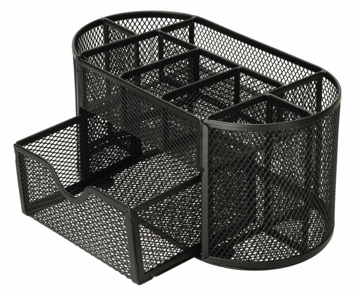 Metallist lauakorraldaja 9 sektsiooniga musta värvi kontorilaual