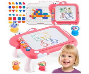 Magnetiline puslelaud Ricokids RK-823 roosa – 3-ühes joonistustahvel ja tangram