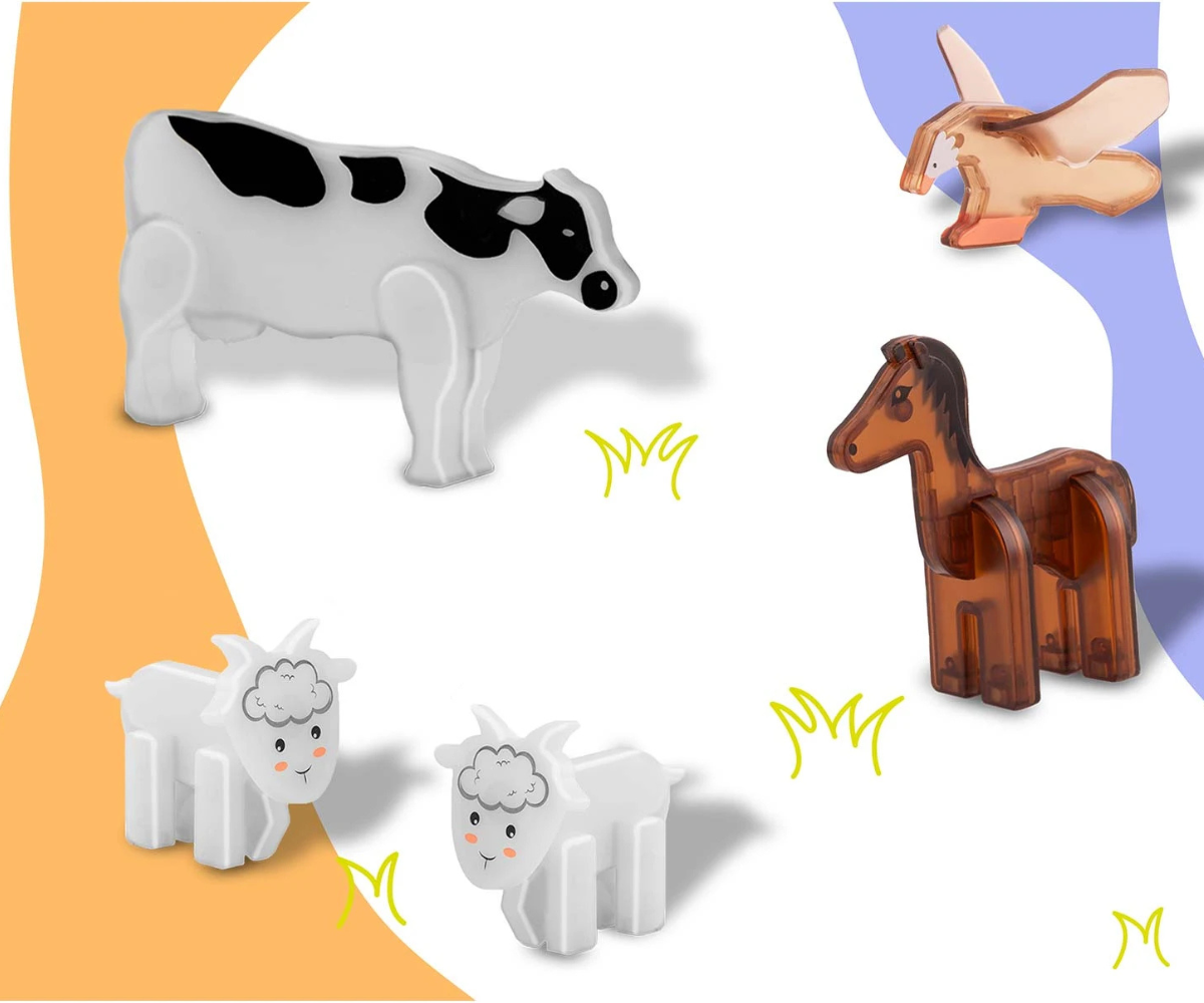 Ricokids magnetklotside komplekt – arendav loomafarmi ehitusmäng