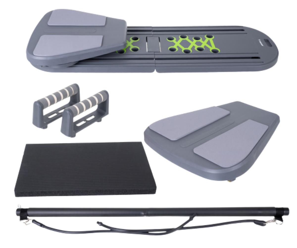 Pilatese laud kõhulihaste rullidega kerelihaste treenimiseks.