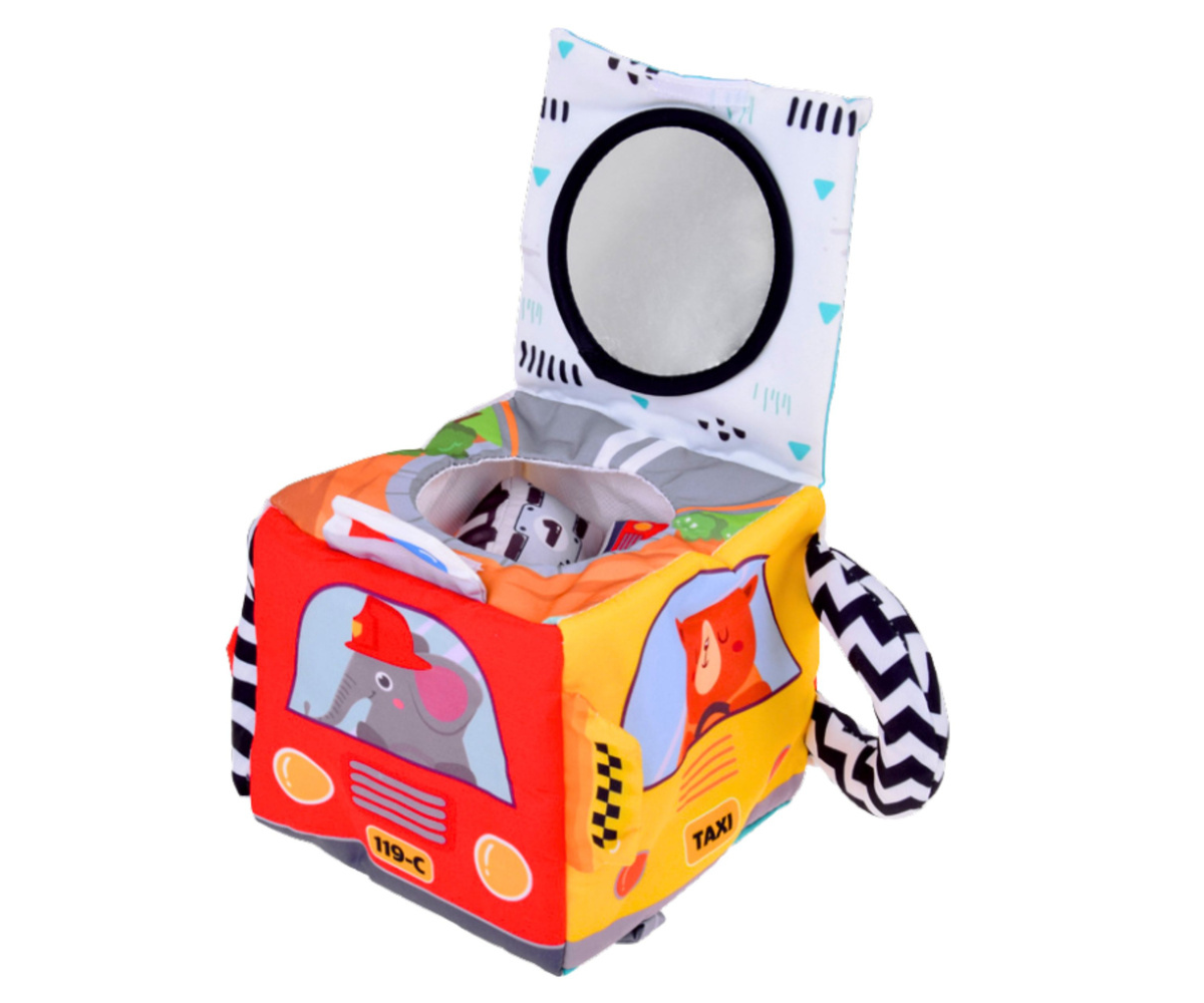 Pehme mängukuubik pehmete autodega beebidele