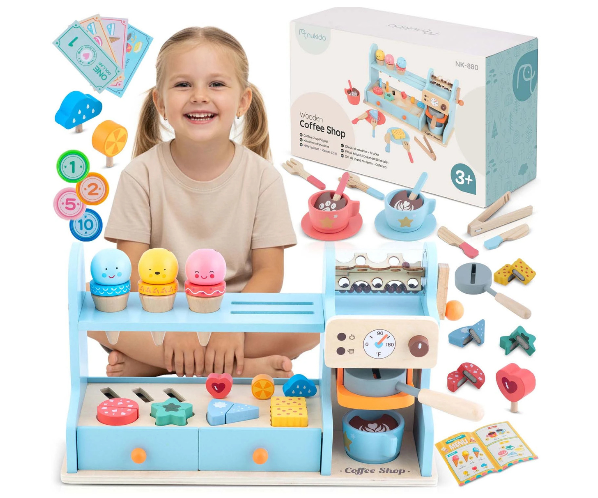 Puidust jäätisekohviku mänguasi lastele Nukido NK-880 täiskomplekt