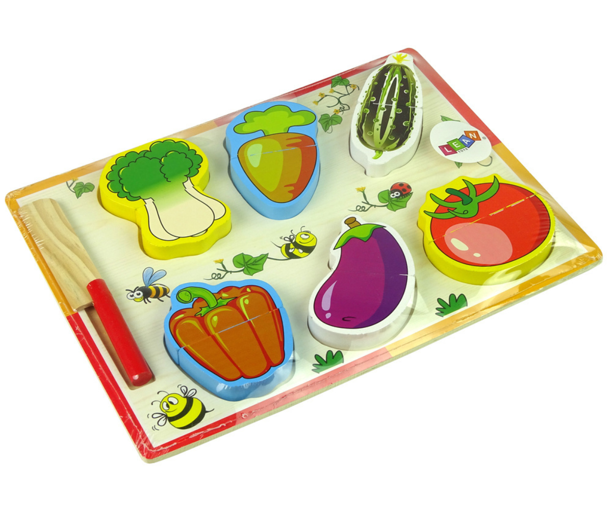 Laste puidust köögiviljad takjakinnitusega – turvaline rollimäng köögis