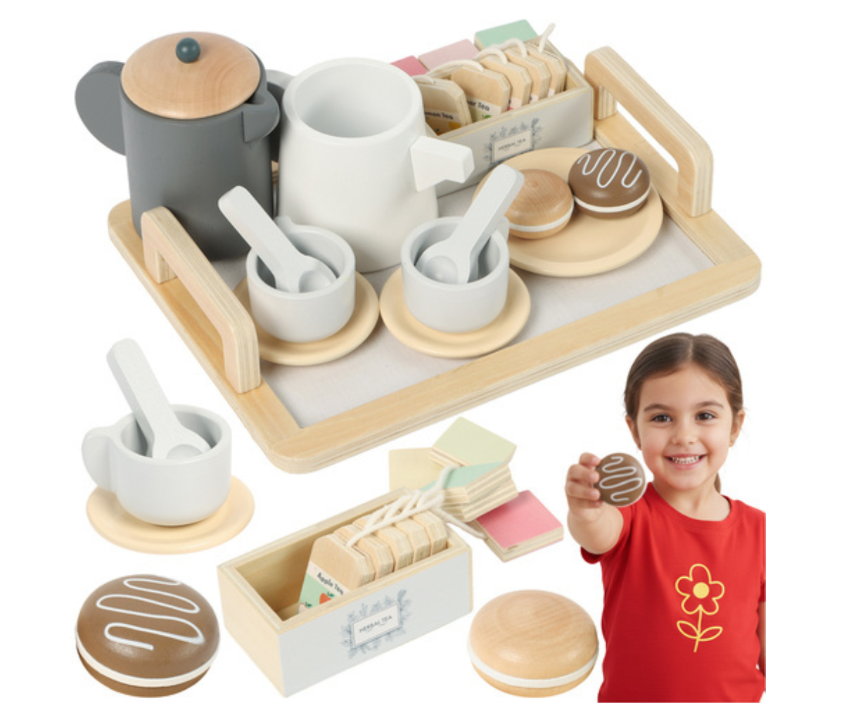 Laste rollimängu teekomplekt kogu komplektina.