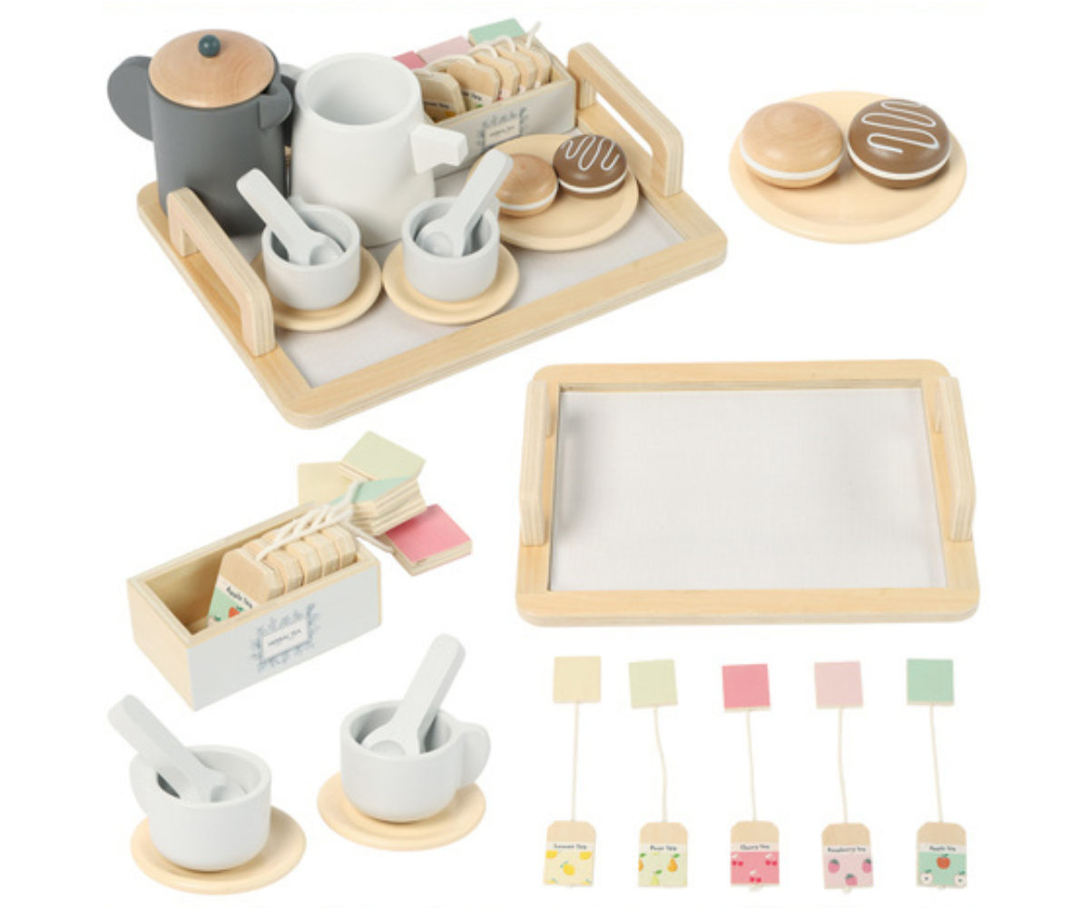Kruzzel laste teekomplekt ohutust puidust materjalist.