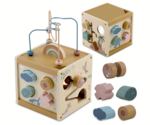 Puidust sensoorne mängukuubik Nukido NK-861 mitme arendava tegevusega