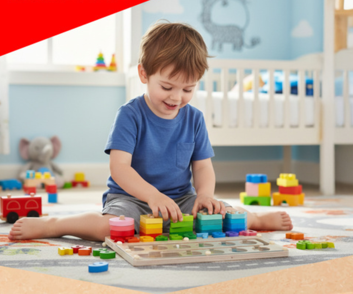 Hariv puidust mänguasi numbrite ja värvide õppimiseks